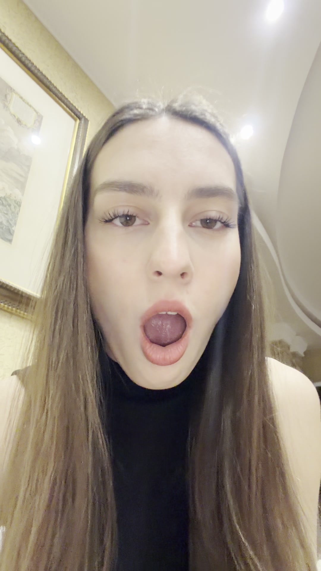 Gabriela's shocked expression and yawn