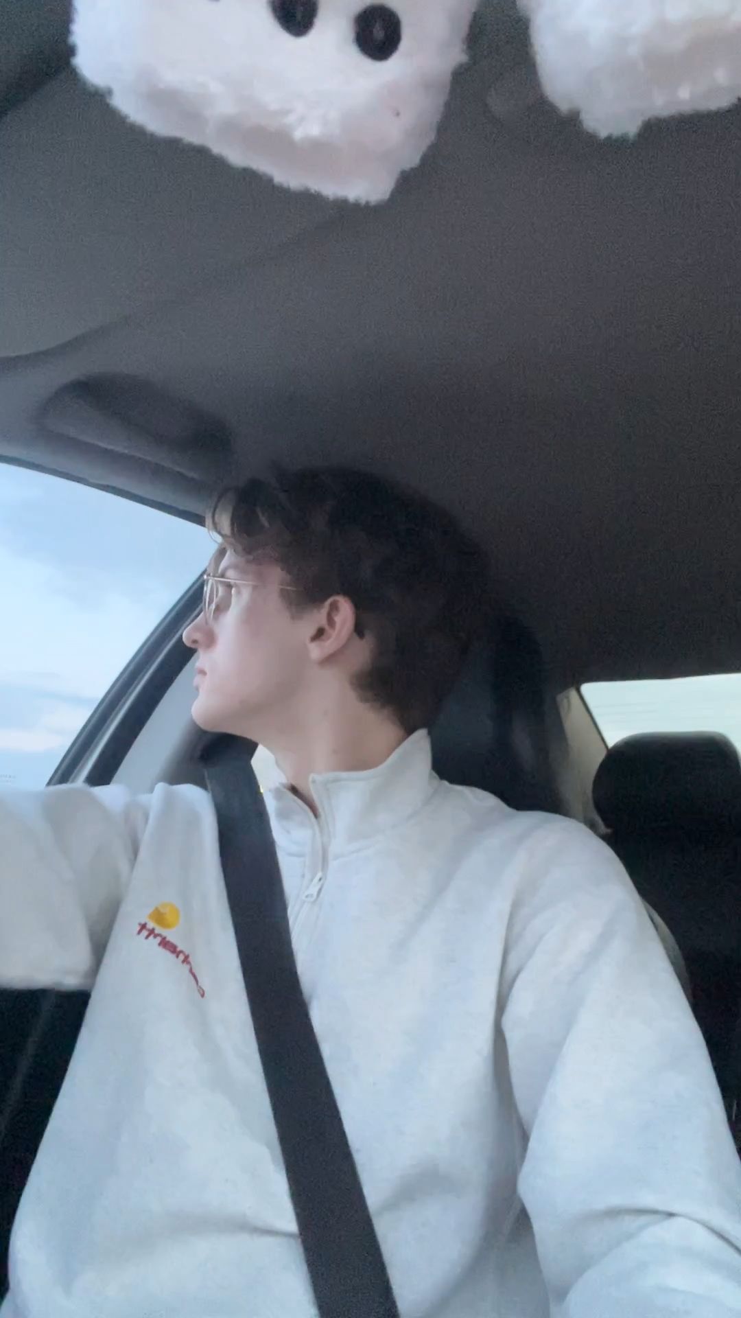 Young man driving with sunglasses