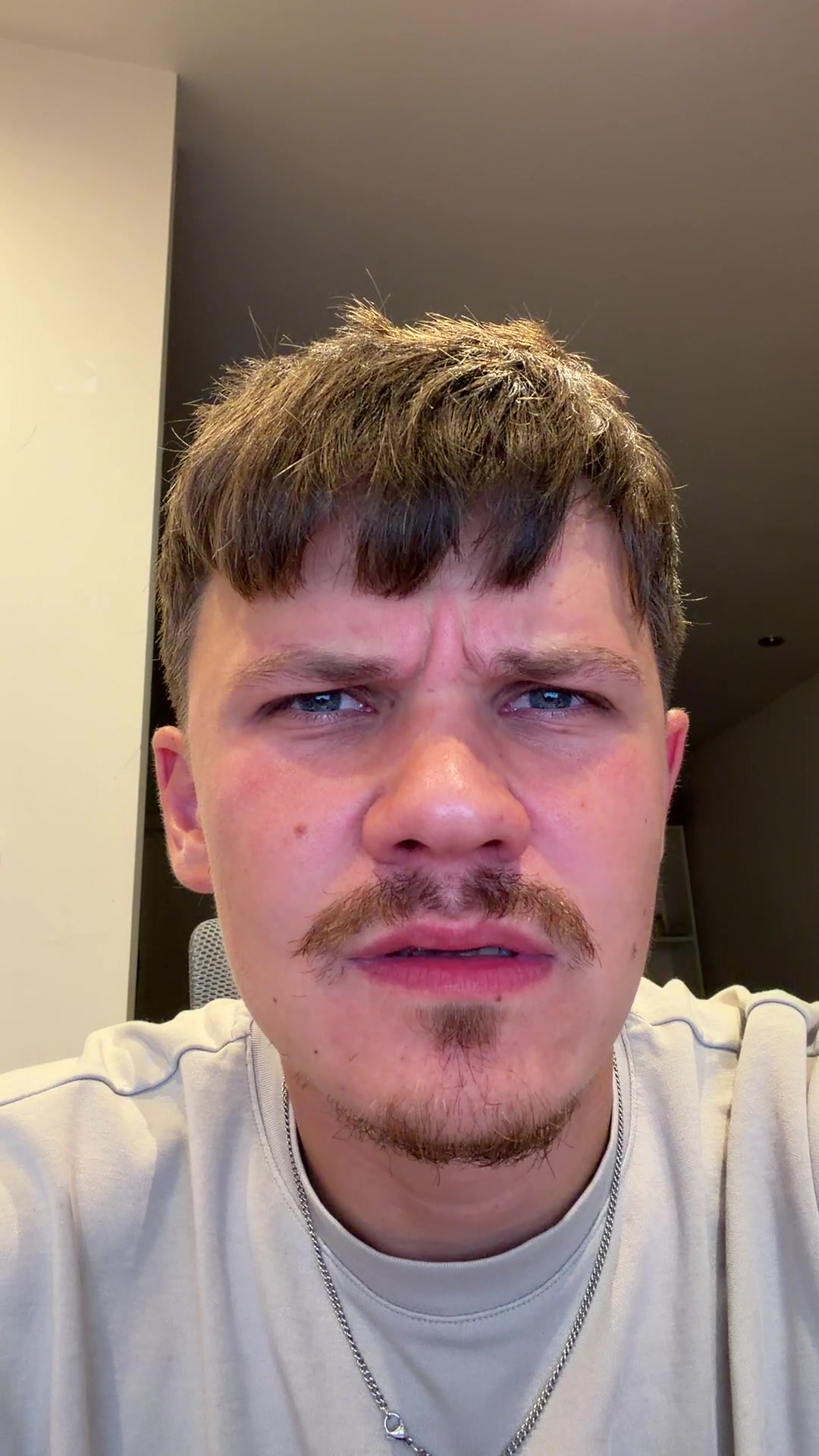 Man's Confused Reaction to Realization