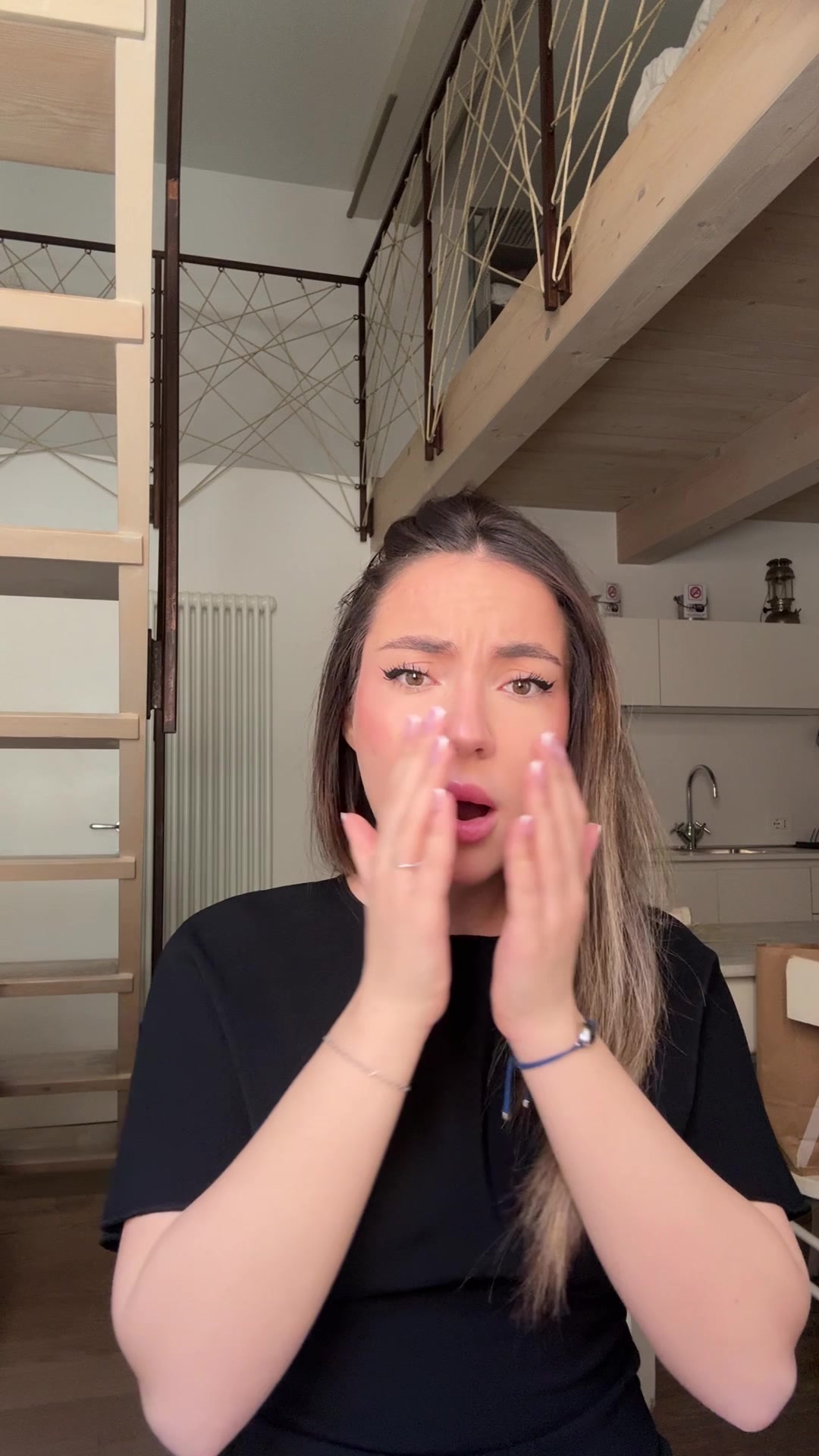 Shocked Woman Covers Mouth Then Sighs