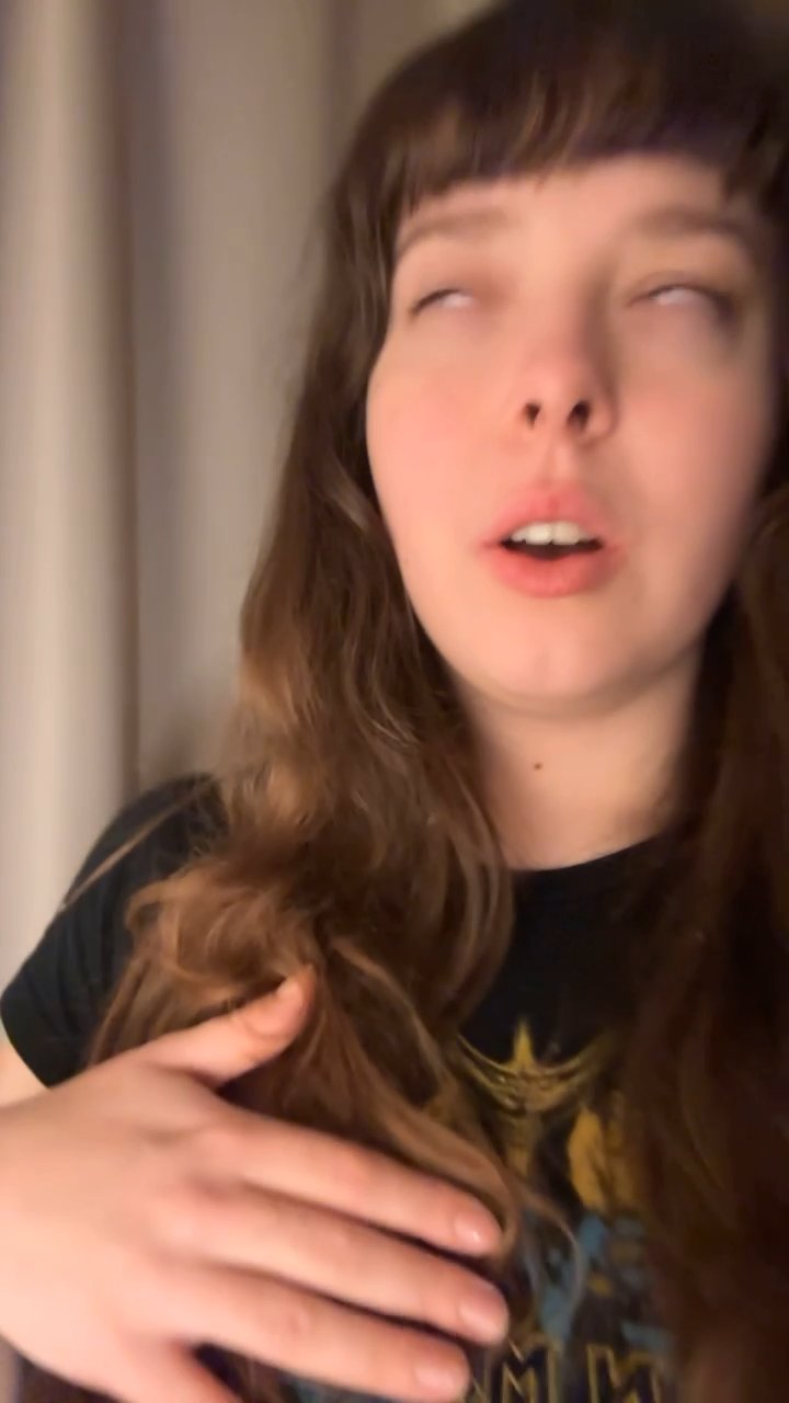 Woman reacting with surprise and joy